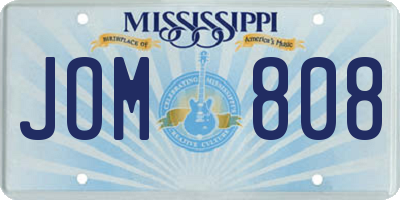 MS license plate JOM808