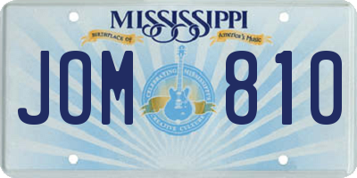MS license plate JOM810