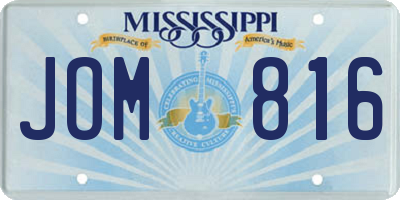 MS license plate JOM816
