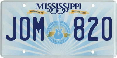 MS license plate JOM820