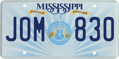 MS license plate JOM830