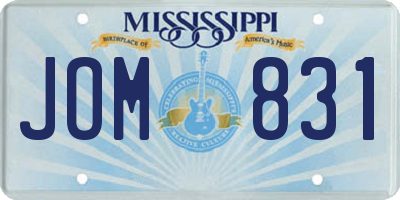 MS license plate JOM831