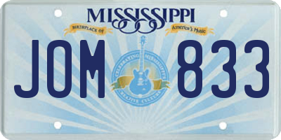 MS license plate JOM833