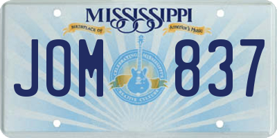 MS license plate JOM837