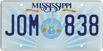 MS license plate JOM838