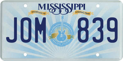 MS license plate JOM839