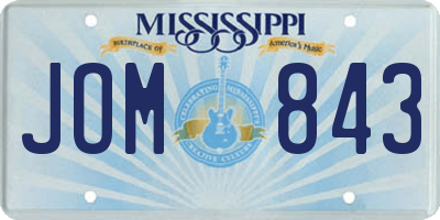 MS license plate JOM843