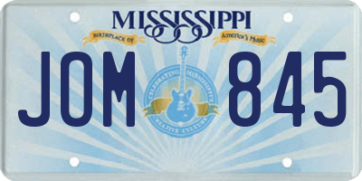 MS license plate JOM845