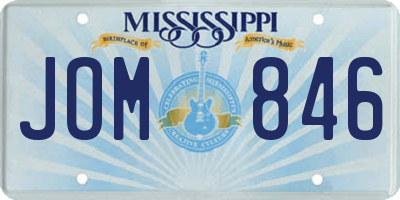 MS license plate JOM846