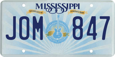 MS license plate JOM847