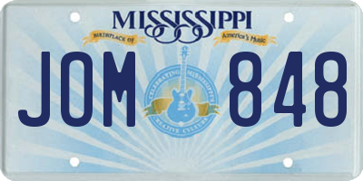 MS license plate JOM848