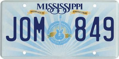 MS license plate JOM849