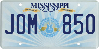 MS license plate JOM850