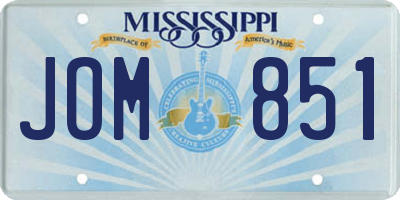 MS license plate JOM851