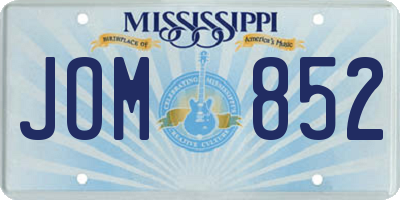 MS license plate JOM852