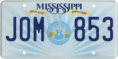 MS license plate JOM853