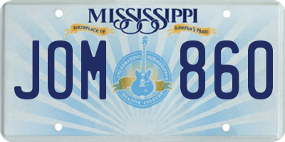 MS license plate JOM860