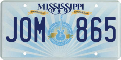 MS license plate JOM865
