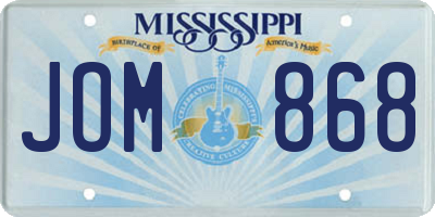 MS license plate JOM868