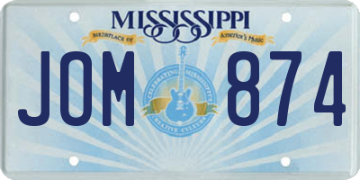 MS license plate JOM874