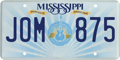 MS license plate JOM875