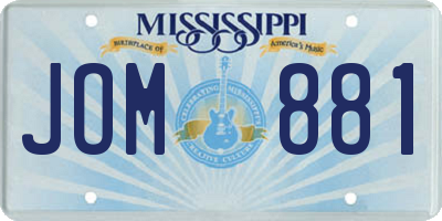 MS license plate JOM881