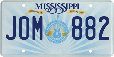 MS license plate JOM882