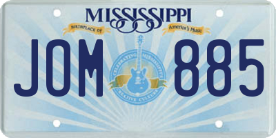 MS license plate JOM885