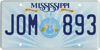 MS license plate JOM893