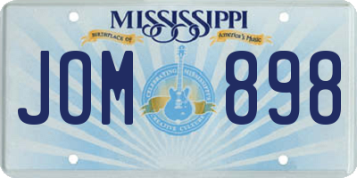 MS license plate JOM898