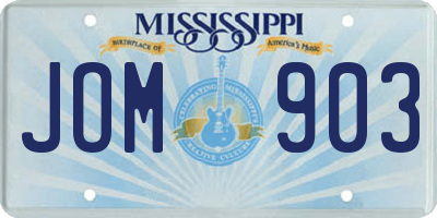 MS license plate JOM903