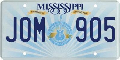 MS license plate JOM905