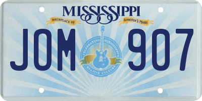 MS license plate JOM907