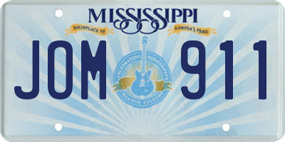 MS license plate JOM911