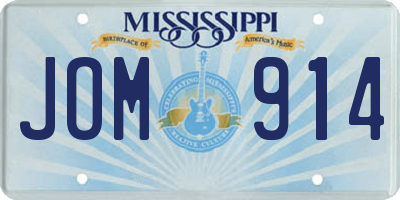 MS license plate JOM914