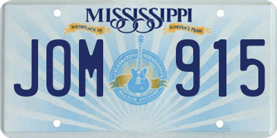 MS license plate JOM915