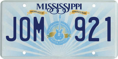 MS license plate JOM921