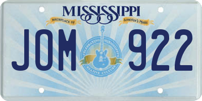 MS license plate JOM922