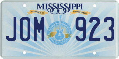 MS license plate JOM923