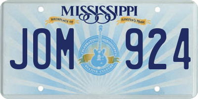 MS license plate JOM924