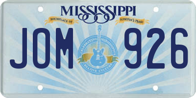 MS license plate JOM926