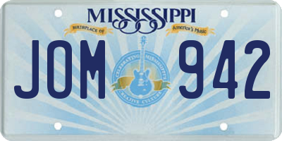MS license plate JOM942