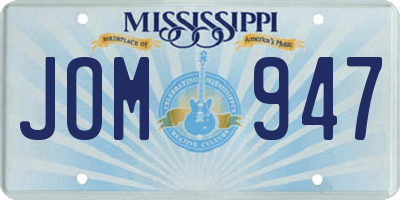 MS license plate JOM947