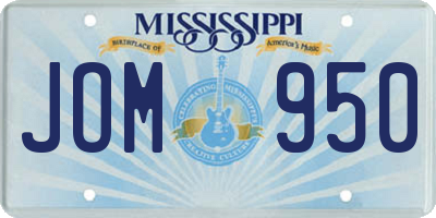 MS license plate JOM950