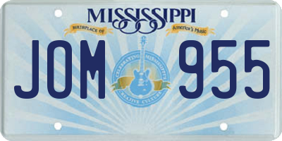 MS license plate JOM955
