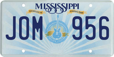 MS license plate JOM956