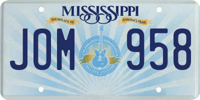 MS license plate JOM958