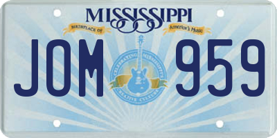 MS license plate JOM959
