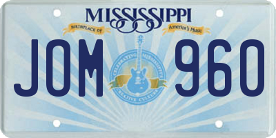 MS license plate JOM960