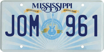 MS license plate JOM961